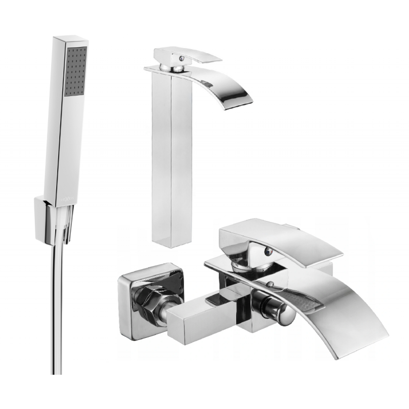 Mexen Aries R77 ensemble bain, chrome - 744813R77-00