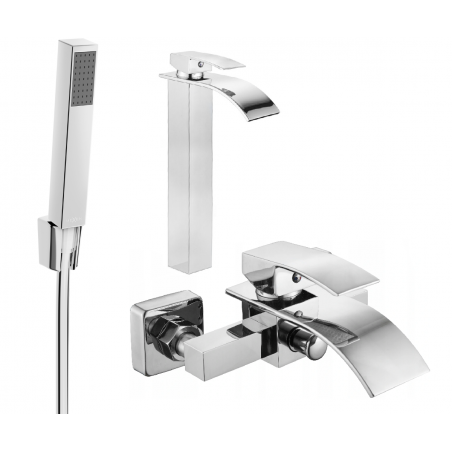 Mexen Aries R77 ensemble de bain, chrome - 744813R77-00