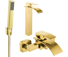 Mexen Aries R77 ensemble de baignoire, or - 744813R77-50