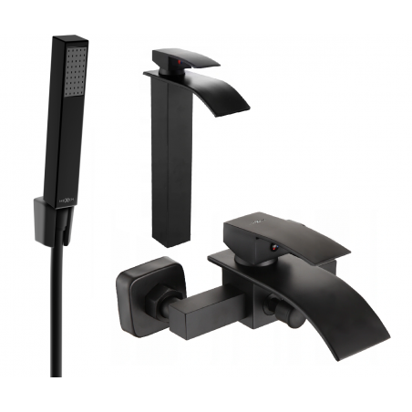 Mexen Aries R77 ensemble de bain, noir - 744813R77-70
