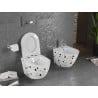 Mexen Lena cuvette WC sans bride avec abattant slim à descente progressive, duroplast, pierre blanche terrazzo - 30224096