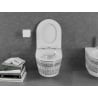 Mexen Lena cuvette WC sans rebord avec abattant à descente progressive slim, duroplast, blanc/noir motif - 30224095