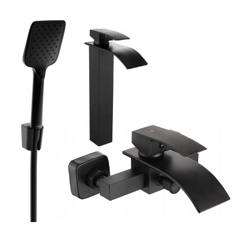 Mexen Aries R62 ensemble de bain, noir - 744813R62-70