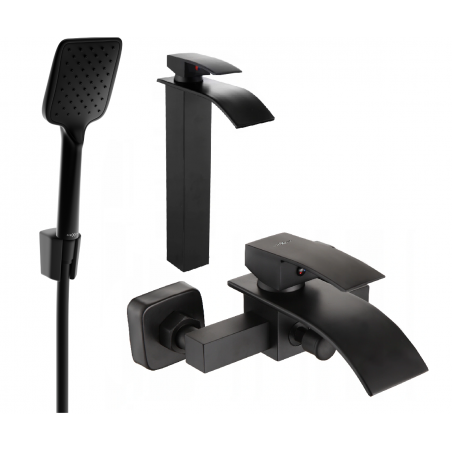 Mexen Aries R62 ensemble de baignoire, noir - 744813R62-70