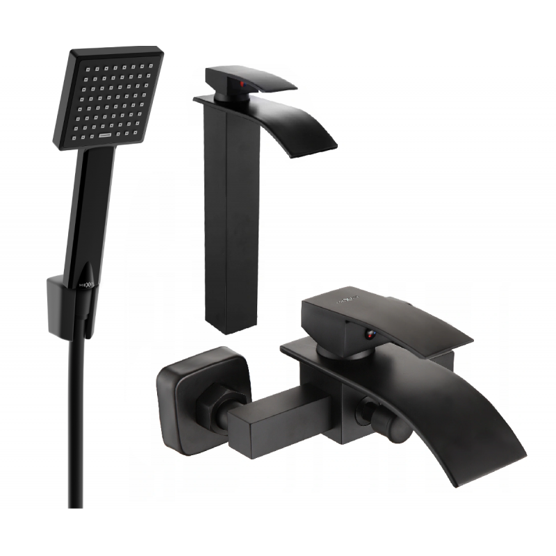 Mexen Aries R45 ensemble de bain, noir - 744813R45-70