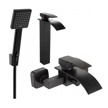 Mexen Aries R45 ensemble de baignoire, noir - 744813R45-70