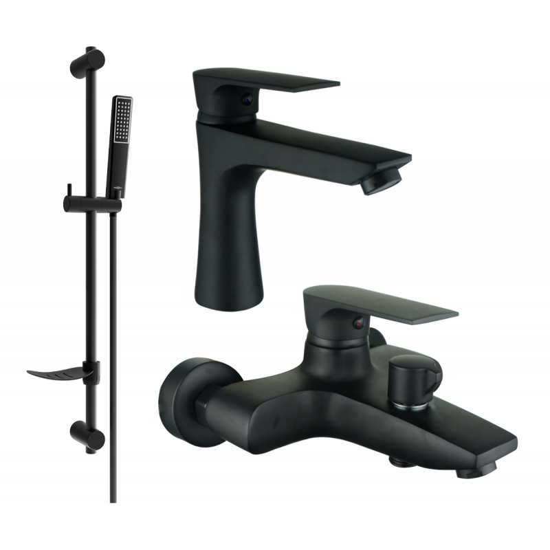 Mexen Axel DF72 ensemble de baignoire, noir - 73803DF72-70
