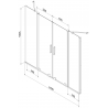 Mexen Velar Duo paroi de baignoire 2 volets coulissants 190 x 150 cm, transparent, or rose - 896-190-000-02-60