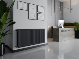 Mexen CH20 Radiateur hygiénique, panneau 400 x 900 mm, raccordement latéral, 716 W, anthracite - W420H-040-090-66