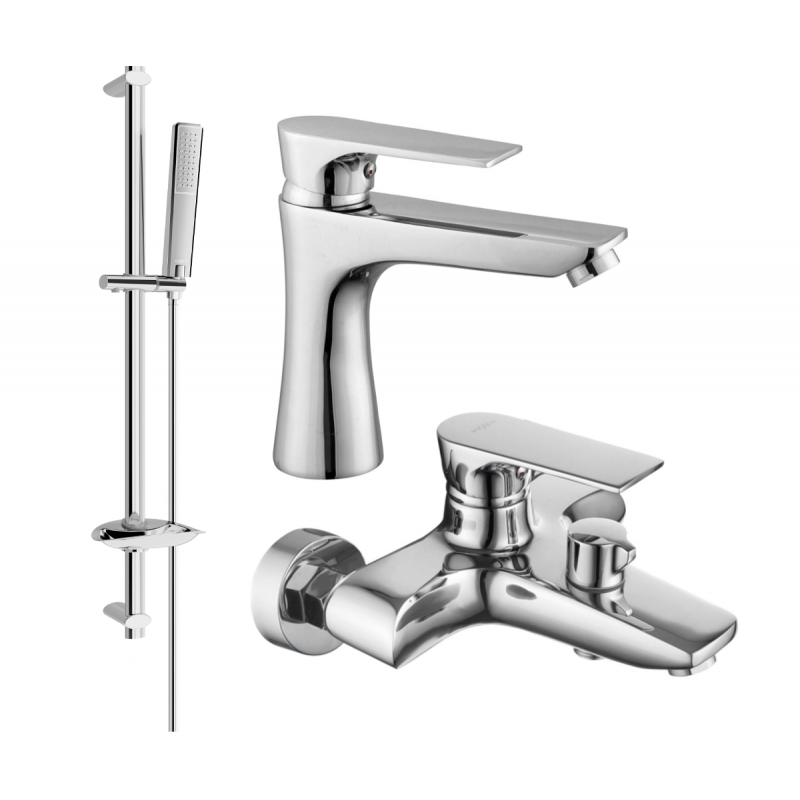 Ensemble bain Mexen Axel DB72, chromé - 73803DB72-00