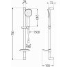 Ensemble de baignoire Mexen Axel DB40, chrome - 73803DB40-00