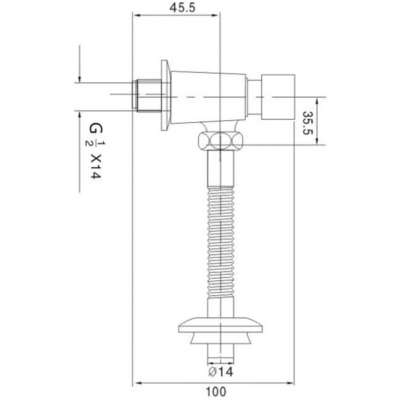 Mexen vanne de chasse pour urinoir, chromé - 371500