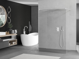 Mexen Kioto paroi de douche autonome 155 x 200 cm, transparent 8 mm, blanc - 800-155-002-20-00