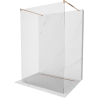 Mexen Kioto paroi de douche autoportante 135 x 200 cm, verre transparent 8 mm, or rose - 800-135-002-60-00