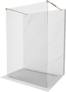 Mexen Kioto paroi de douche autoportante 155 x 200 cm, verre transparent 8 mm, or rose - 800-155-002-60-00