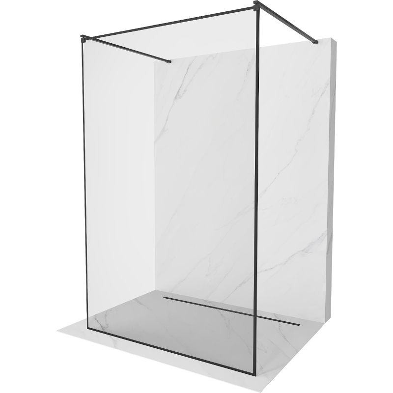 Mexen Kioto paroi de douche libre 150 x 200 cm, motif noir 8 mm, noir - 800-150-002-70-70