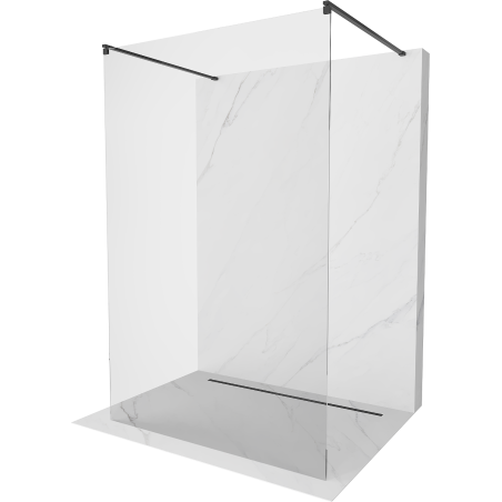Mexen Kioto paroi de douche autonome 155 x 200 cm, verre transparent 8 mm, noire - 800-155-002-70-00