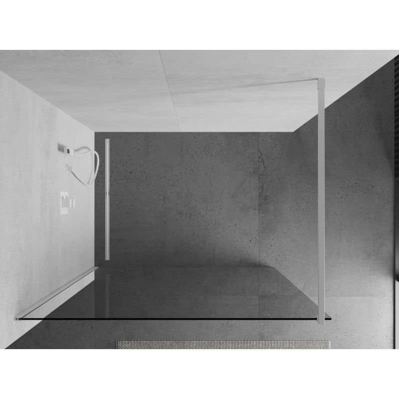 Mexen Kioto paroi de douche Walk-in 135 x 200 cm, transparent 8 mm, blanche - 800-135-101-20-00