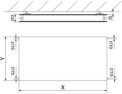 Mexen CHF20 Hygiene Flat radiateur plat 500 x 500 mm, connexion latérale, 431 W, anthracite - W420HF-050-050-66