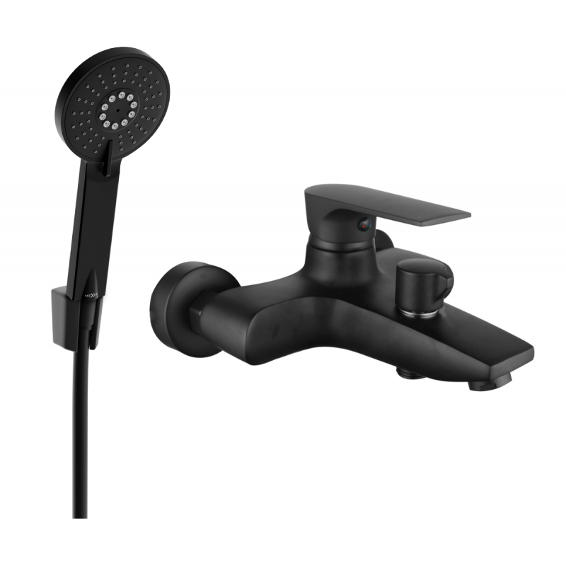 Mexen Axel R40 robinet baignoire avec ensemble douche, noir - 7383R40-70