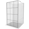 Mexen Kioto paroi de douche autoportante 100 x 200 cm, transparent/Design noir 8 mm, Chrome - 800-100-002-01-77