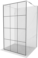 Mexen Kioto paroi de douche autoportante 100 x 200 cm, grille noire 8 mm, chrome - 800-100-002-01-77