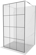 Mexen Kioto paroi de douche autoportante 100 x 200 cm, transparent/Design noir 8 mm, Chrome - 800-100-002-01-77