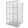 Mexen Kioto paroi de douche autoportante 120 x 200 cm, grille noire 8 mm, chrome - 800-120-002-01-77