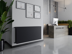 Radiateur plat Mexen CHF20 Hygiene 600 x 2000 mm, raccordement latéral, 2007 W, anthracite - W420HF-060-200-66