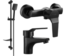 Ensemble de douche Mexen Caro DF62, noir - 746604DF62-70