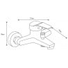 Mexen Caro R62 mitigeur de bain avec ensemble de douche, chromé - 74663R62-00