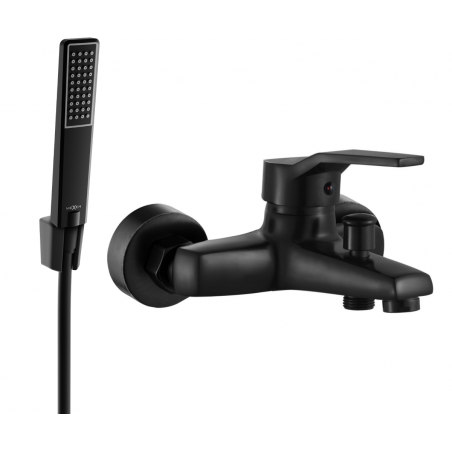 Mitigeur baignoire Mexen Caro R72 avec set de douche, noir - 74663R72-70