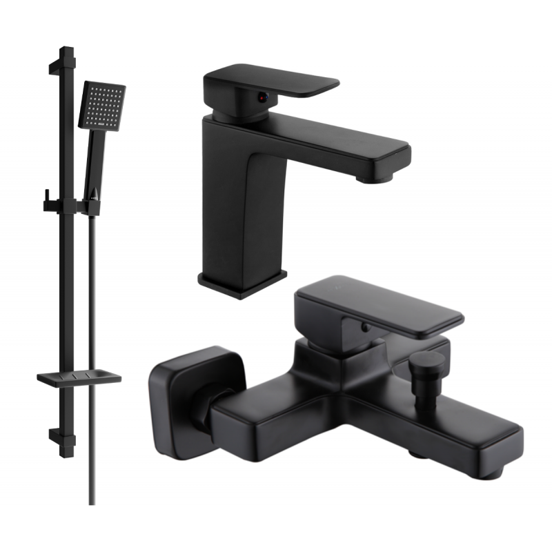 Ensemble baignoire Mexen Cetus DQ45, noir - 744303DQ45-70