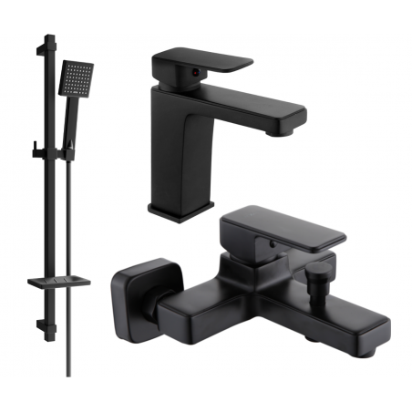 Ensemble baignoire Mexen Cetus DQ45, noir - 744303DQ45-70