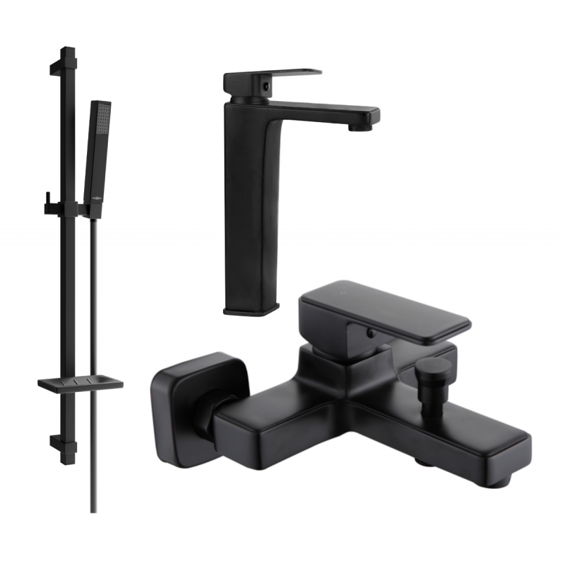 Mexen Cetus Ensemble de baignoire DQ77, noir - 744313DQ77-70