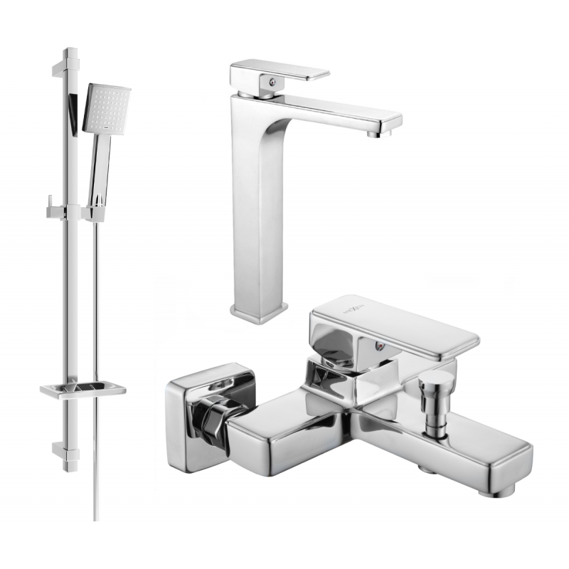 Mexen Cetus Ensemble de bain DQ45, chrome - 744313DQ45-00