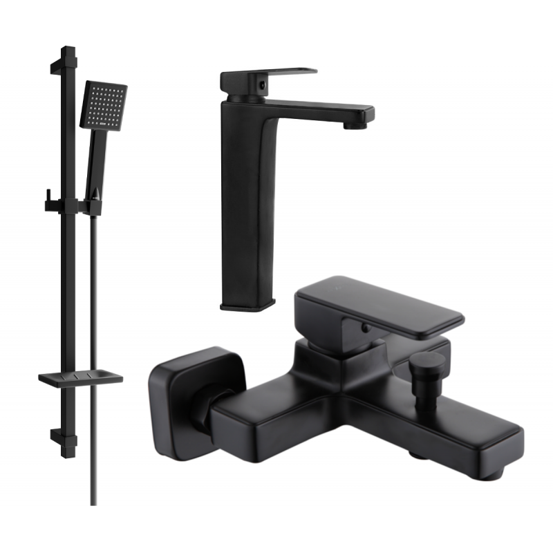 Mexen Cetus Ensemble de baignoire DQ45, noir - 744313DQ45-70