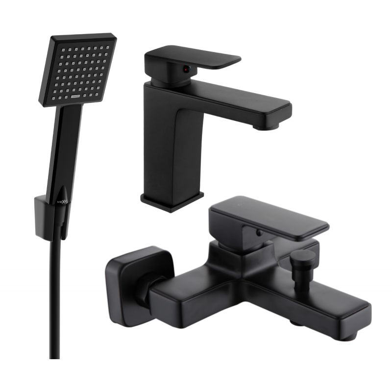 Ensemble de baignoire Mexen Cetus R45, noir - 744303R45-70