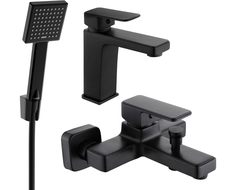 Ensemble de baignoire Mexen Cetus R45, noir - 744303R45-70
