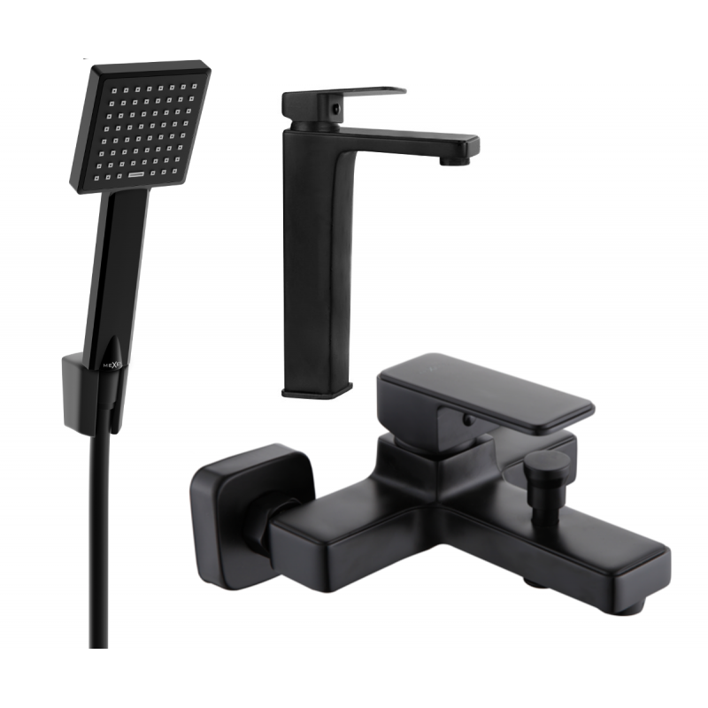 Mexen Cetus R45 ensemble de baignoire, noir - 744313R45-70