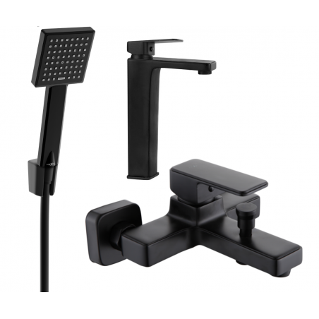 Mexen Cetus R45 ensemble de baignoire, noir - 744313R45-70