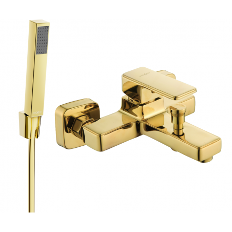 Mexen Cetus R77 mitigeur bain-douche avec ensemble de douche, or - 74433R77-50