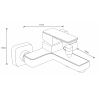 Mexen Cetus R77 robinet de baignoire avec ensemble de douche, noir - 74433R77-70