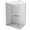 Mexen Kioto+ paroi de douche avec étagère Walk-in 75 x 200 cm, transparent, doré - 800-075-121-50-00