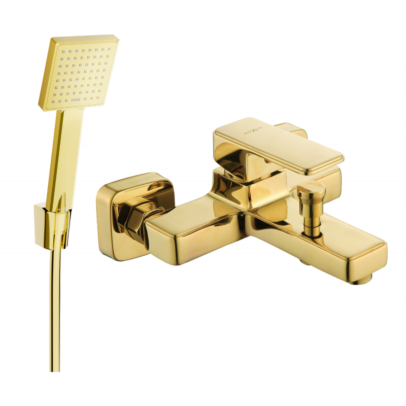 Mexen Cetus R45 robinet de bain avec ensemble de douche, or - 74433R45-50