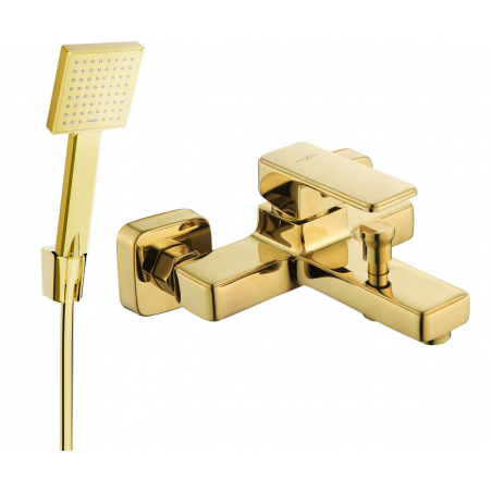 Mexen Cetus R45 robinet de bain avec ensemble de douche, or - 74433R45-50