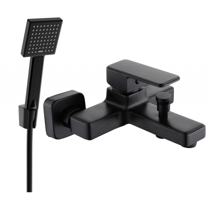 Mexen Cetus R45 robinet de baignoire avec ensemble de douche, noir - 74433R45-70