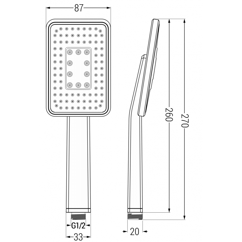 Mexen R-54 pommeau de douche 1 fonction, blanc/chrome - 79554-21