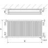 Radiateur plat hygiénique Mexen CVH30 300 x 3000 mm, connexion inférieure, 2617 W, anthracite - W630H-030-300-66