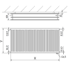 Mexen CVH30 Radiateur Hygiénique Plaque 500 x 1600 mm, raccordement inférieur, 2074 W, anthracite - W630H-050-160-66